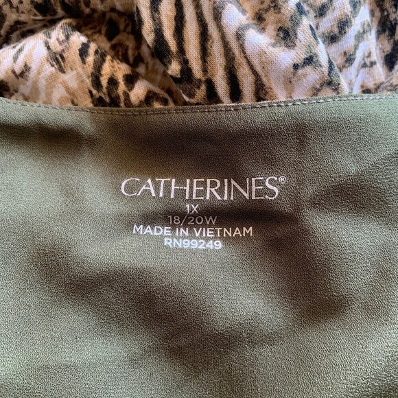 Catherines Womens Plus Size 1X 18 20W Multicolor Print Chiffon Blouse Top - Picture 4 of 5